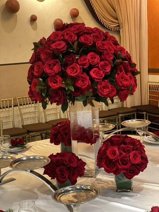 Floral decorations for events bouquet roses Beverly Hills florist Pink Clover