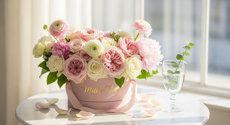 Mother's Day flower delivery Los Angeles — luxury rose box and bouquets by Pink Clover
