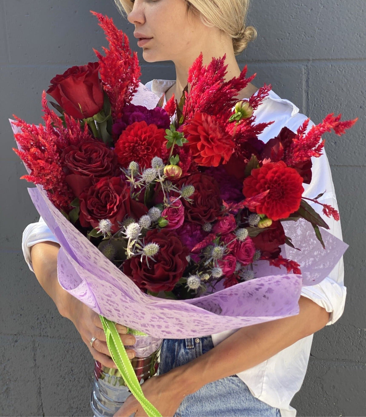 Sofia (Bouquet with roses and dahlias) roses same-day delivery Los Angeles