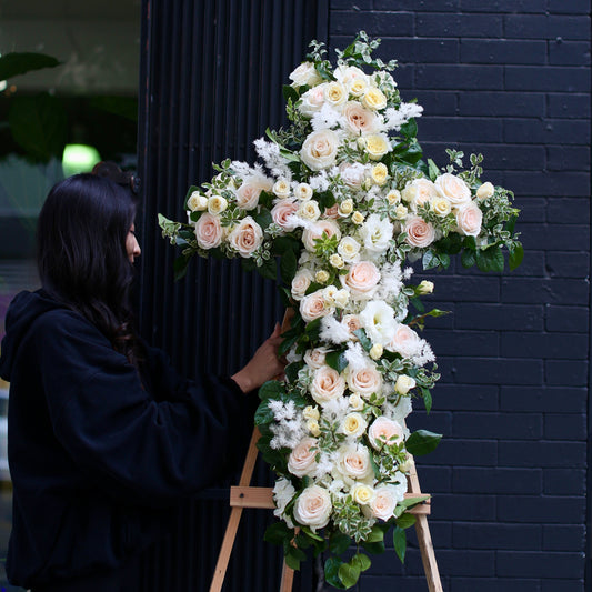 Funeral wreath - Rest in Peace flower arrangement Waikiki Honolulu florist