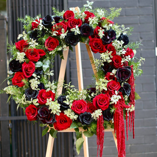 Memorial Bloom red roses black roses same-day delivery Honolulu