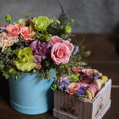 Flowers & Macarons flower arrangement Beverly Hills Los Angeles florist