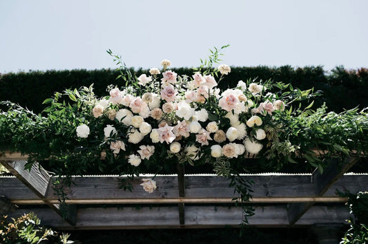 Flower Clouds Wedding Arch bouquet Waikiki Honolulu florist Pink Clover