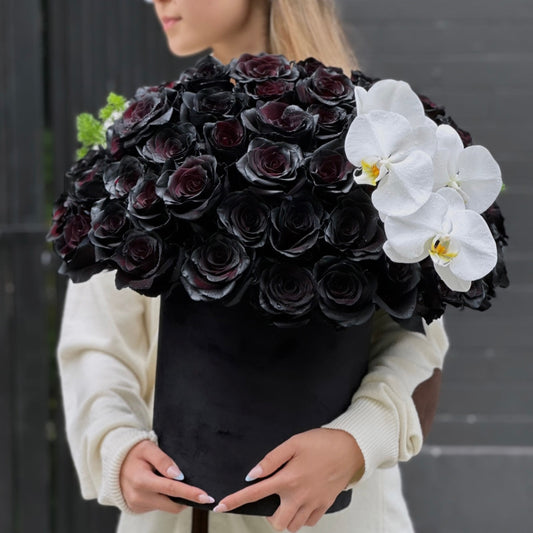 Midnight roses orchids same-day delivery Los Angeles