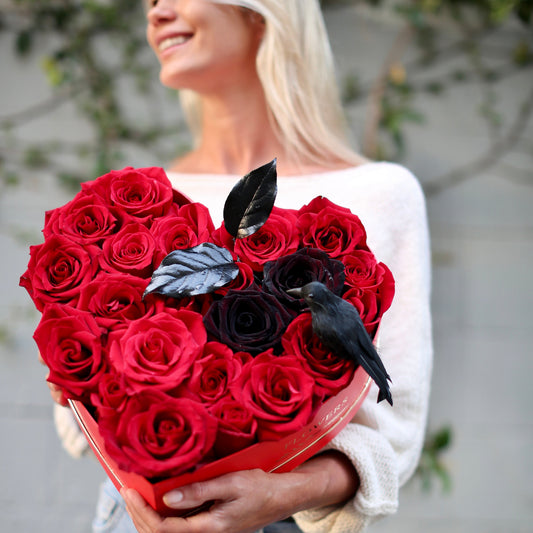 Raven Heart roses same-day delivery Los Angeles