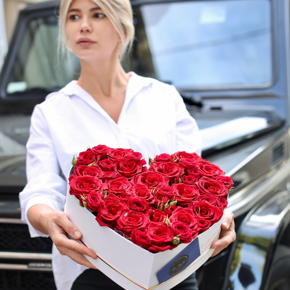 Heart Box flower arrangement Beverly Hills Los Angeles florist