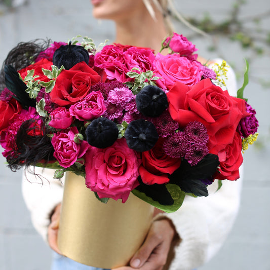 Velvet Moon bouquet roses Beverly Hills florist Pink Clover