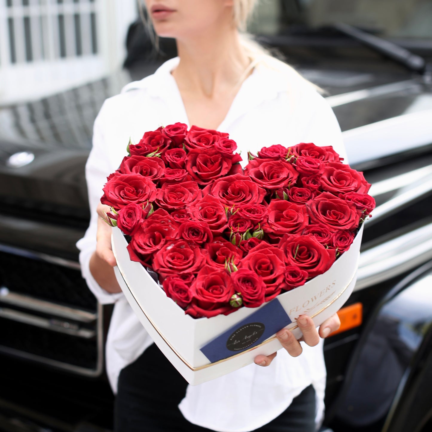 Heart Box red roses same-day delivery Honolulu