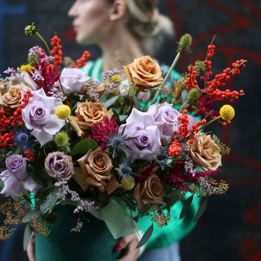 Fall Glow garden roses celosia same-day delivery Los Angeles