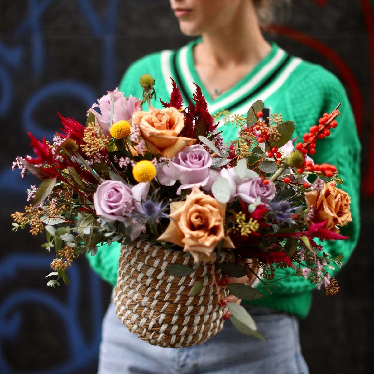 Luxury garden roses celosia gift delivery West Hollywood Los Angeles