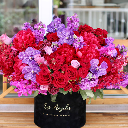 Star lux red roses red peonies same-day delivery Los Angeles