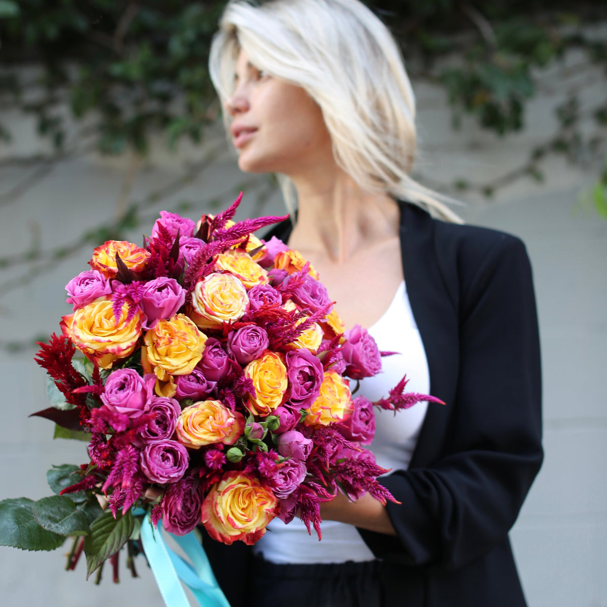 Sunset Bliss flower arrangement Beverly Hills Los Angeles florist