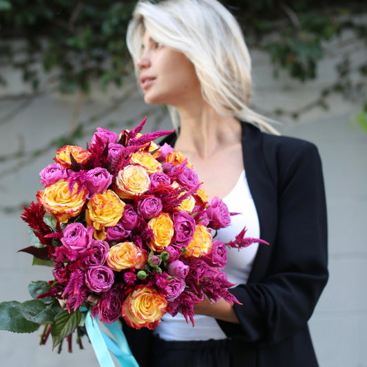 Sunset Bliss flower arrangement Beverly Hills Los Angeles florist