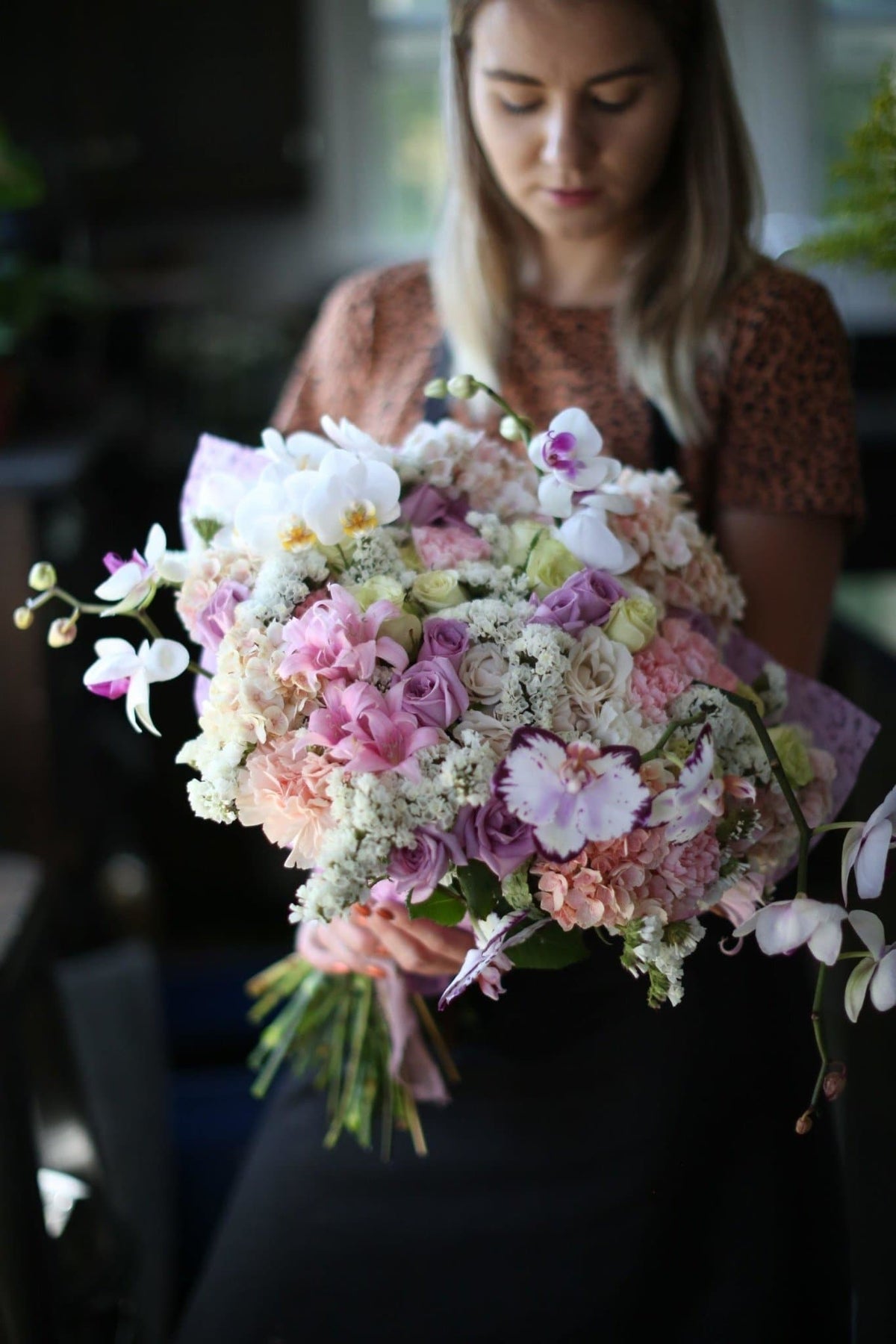 Jacqueline lilies orchids same-day delivery Los Angeles