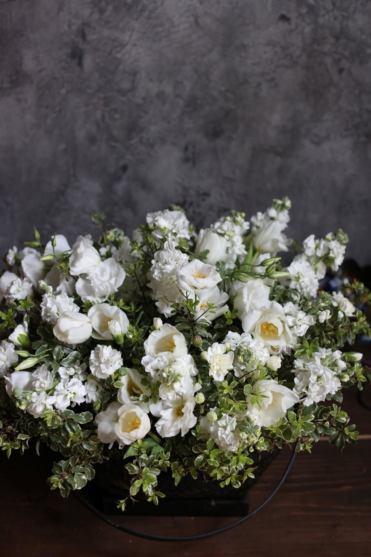 Luxury white lisianthus white tulips gift delivery West Hollywood Los Angeles