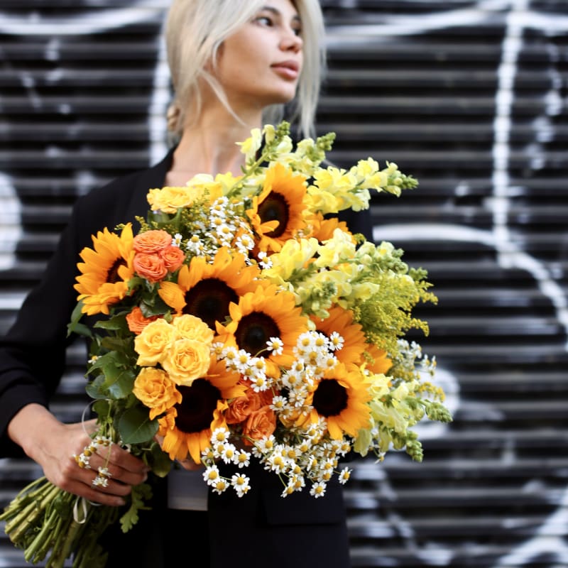 Spring bouquet sunflowers same-day delivery San Francisco