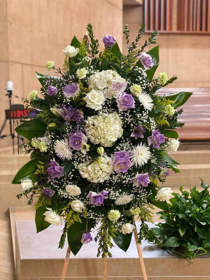 Sympathy spray bouquet Pacific Heights San Francisco florist Pink Clover