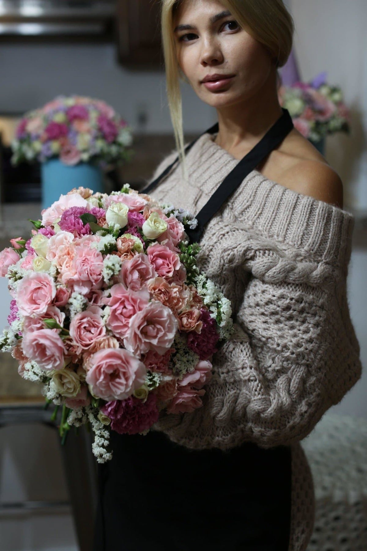 Pretty in Pink flower arrangement Pacific Heights San Francisco florist